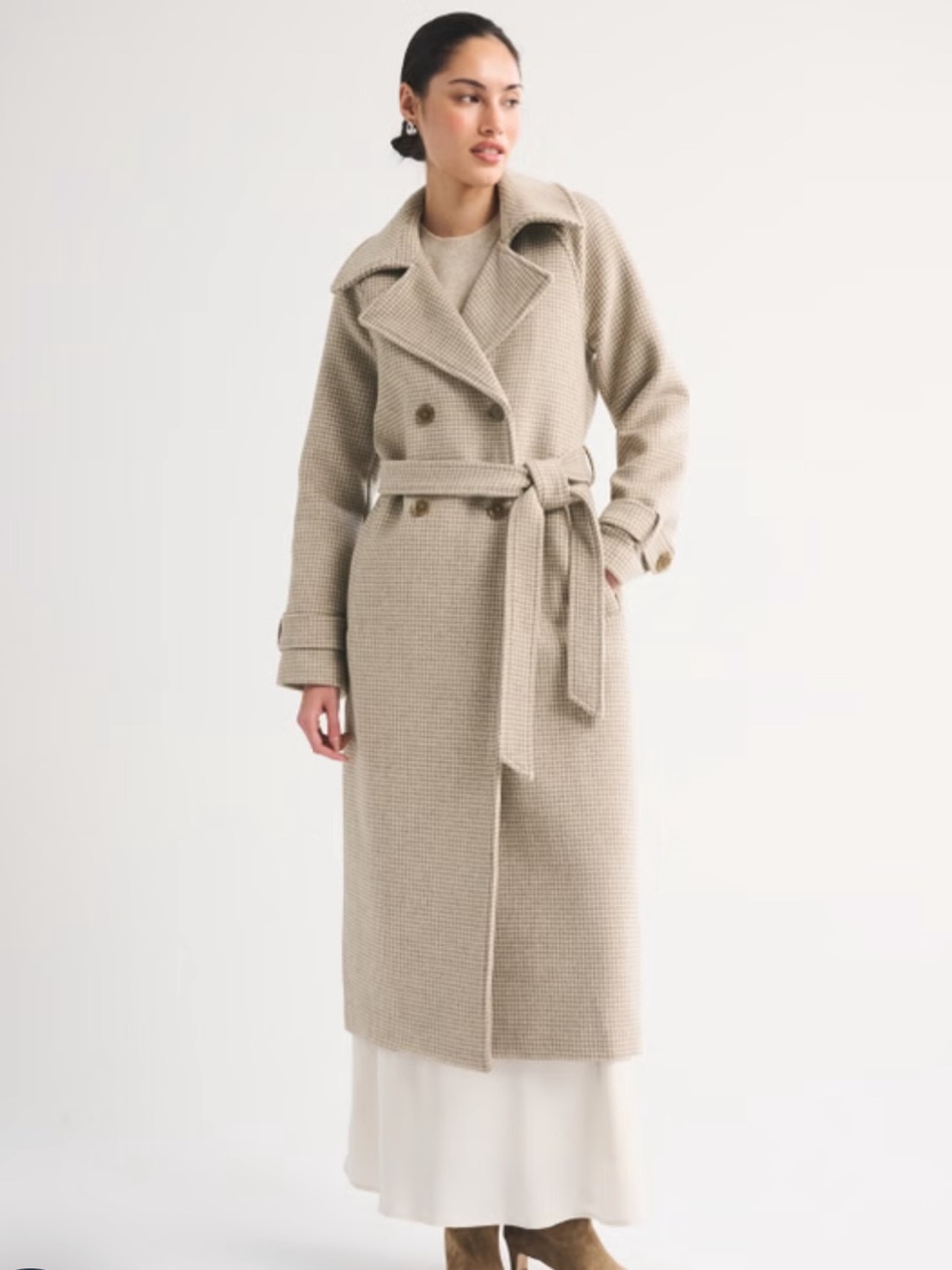 Abercrombie Carrie Wool-Blend Trench Coat